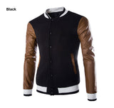 2015 New Fashion Leather Sleeve Stitching Men Hoodie Casual Cardigan Jacket Coat Slim Fit Men Hoodies Patchwork Men Sweatshirts